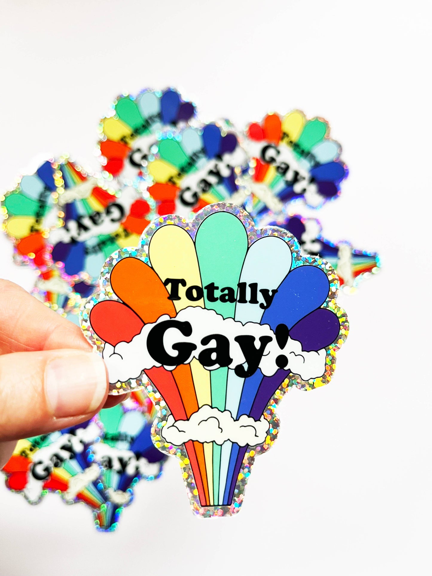 Totally Gay Glitter Sticker - Fun Rainbow Sticker