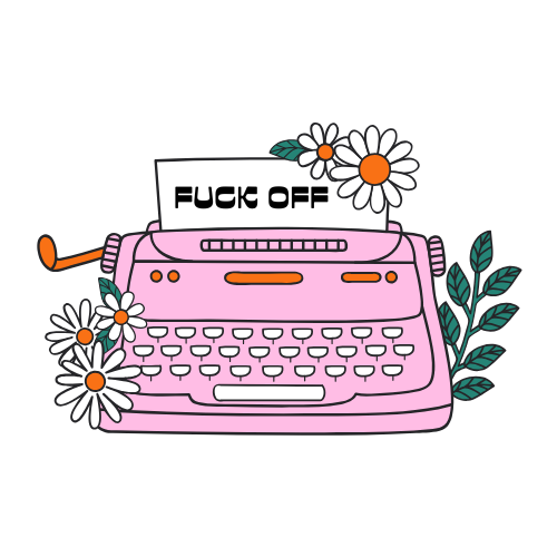 Fuck off Typewriter sticker