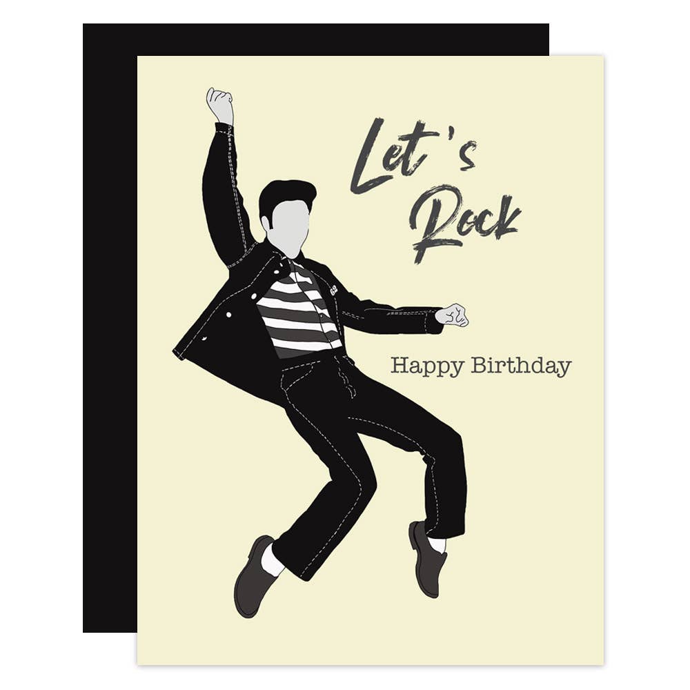 Elvis Let's Rock Pop Icon Birthday Greeting Card