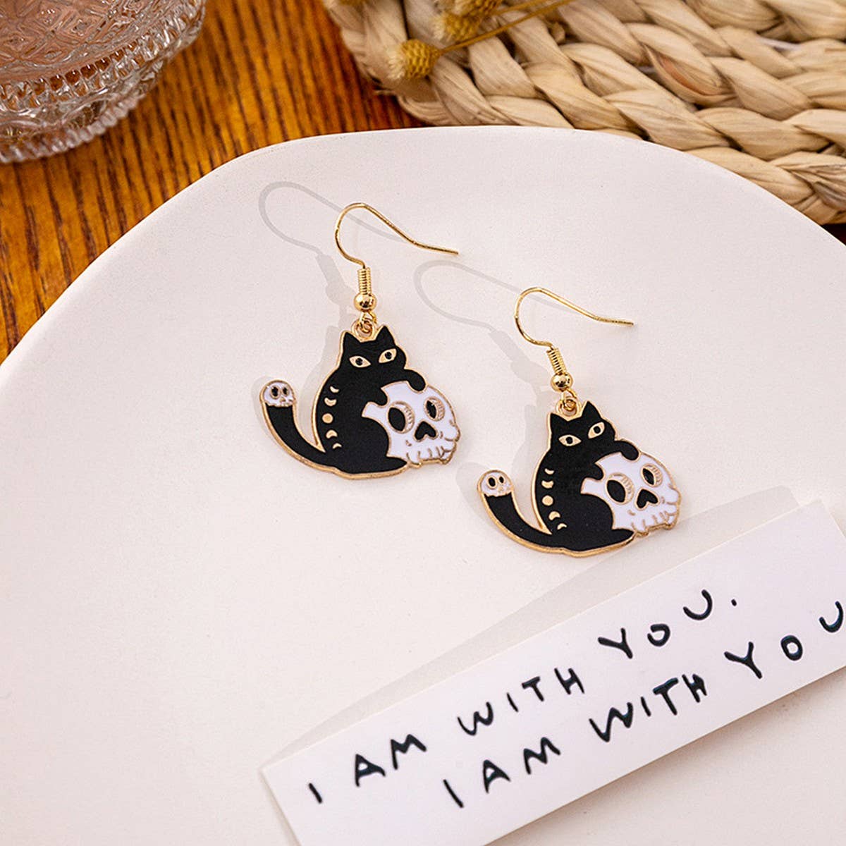 HALLOWEEN CARTOON CAT EARRINGS_CWAJE1844