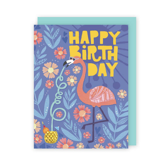 Flamingo Party Birthday Card