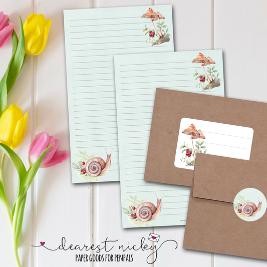 Snail & Toadstools Letter Writing Set