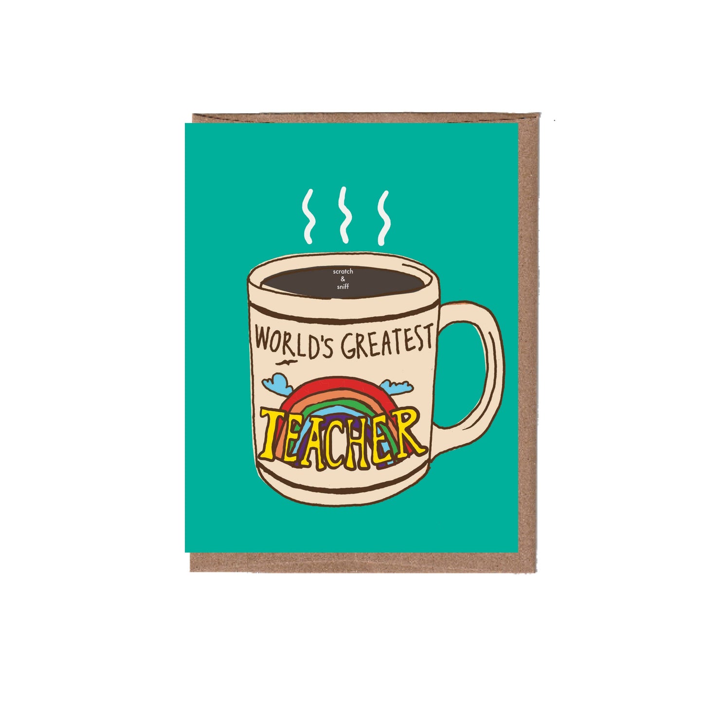 Scratch & Sniff Greatest Teacher Mug Greeting Card