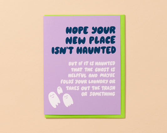 Haunted Place - Funny Housewarming Card- Ghost, Ghoul