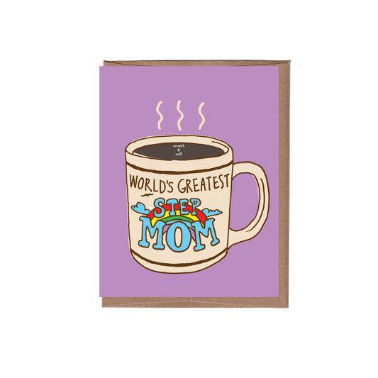 Scratch & Sniff Step Mom Mug Greeting Card