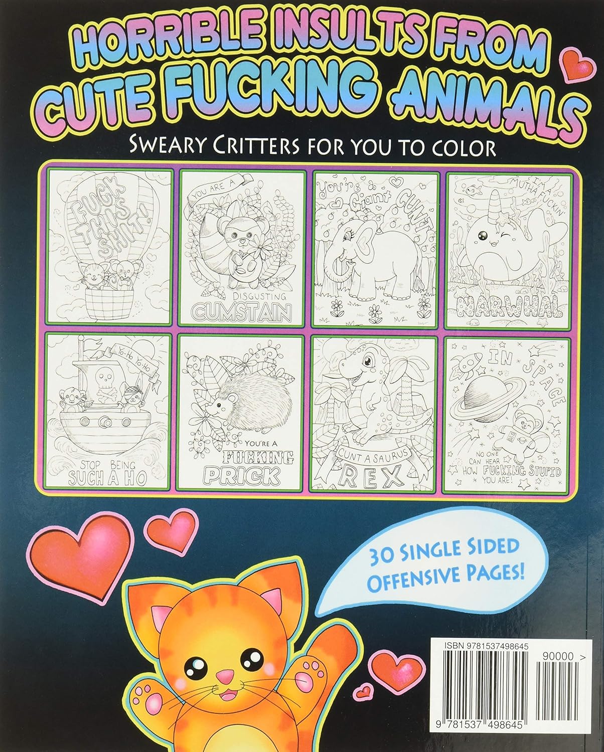 Fucking Adorable: Cute Critters with Foul Mouths Adult Coloring Book