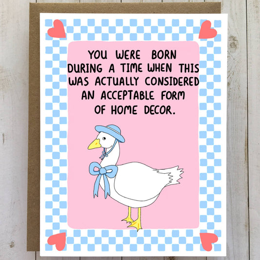 Vintage Goose Birthday Card