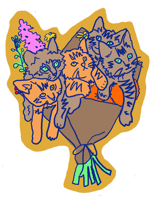 Cat Bouquet Sticker