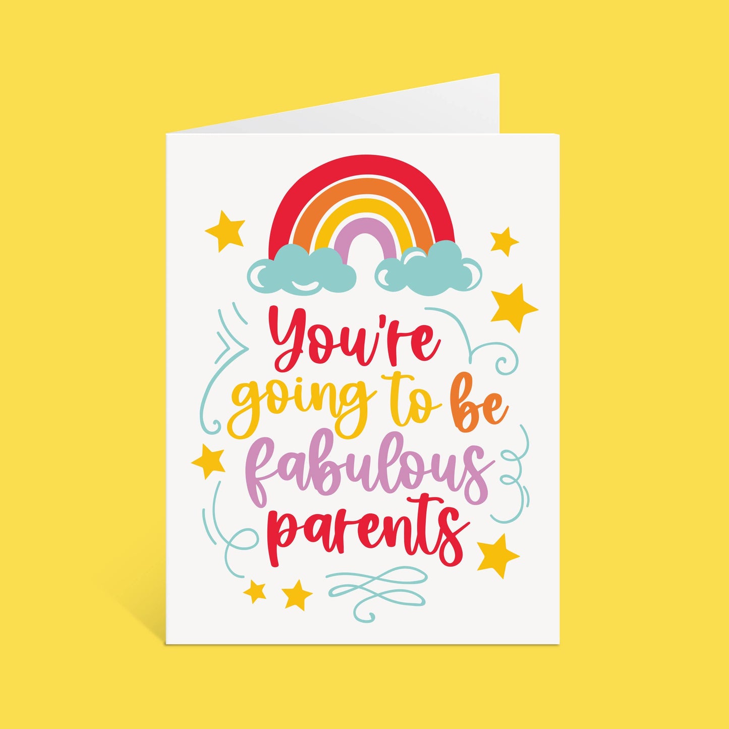 Fabulous Parents Rainbow New Baby Card (A2)