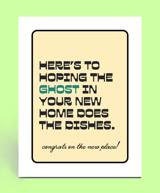 New Home Ghost Birthday Card