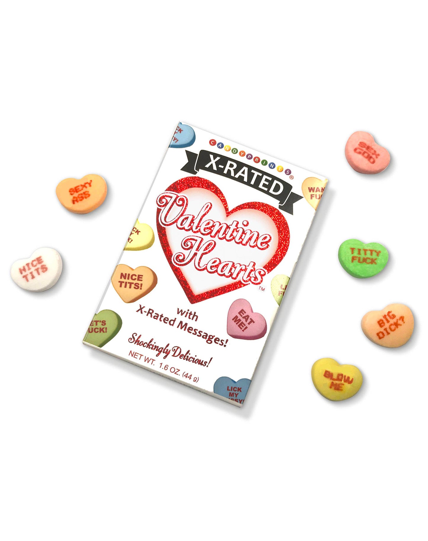 X-Rated Valentine's Conversation Candy Hearts- 6 Pk Display