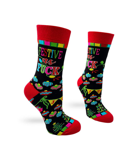 Festive as Fuck Sassy Women's Novelty Socks