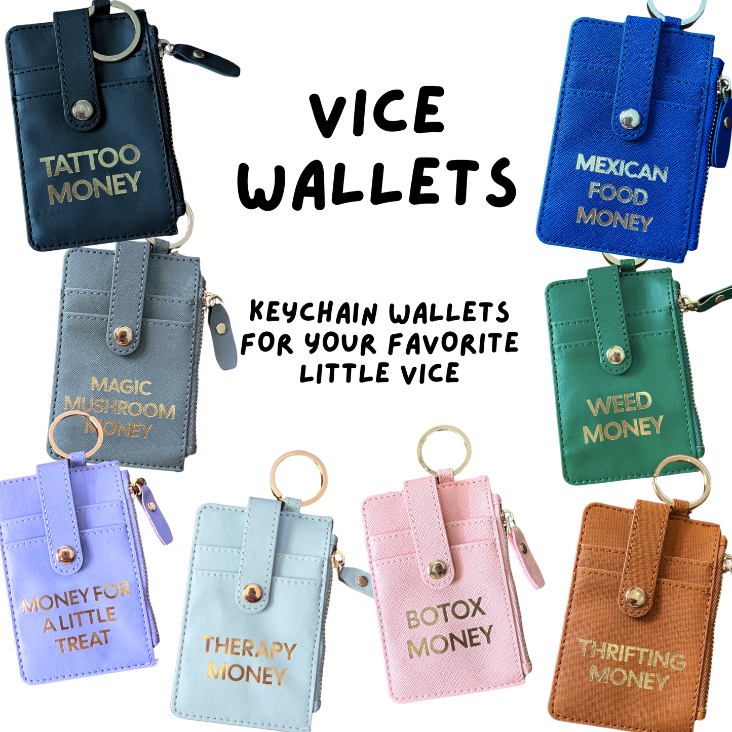 Tattoo Money Vice Wallets (Keychain wallet, funny gift)