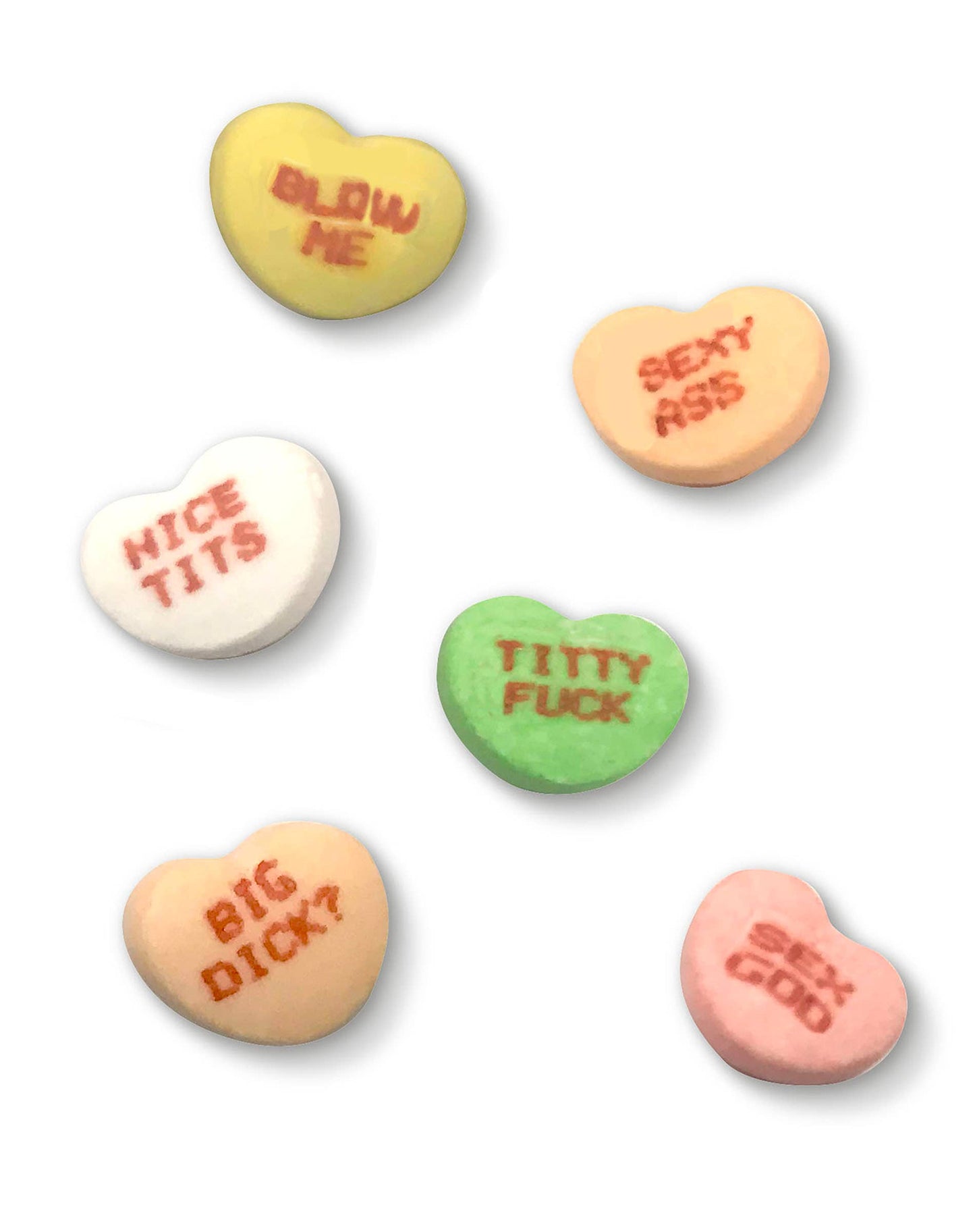 X-Rated Valentine's Conversation Candy Hearts- 6 Pk Display