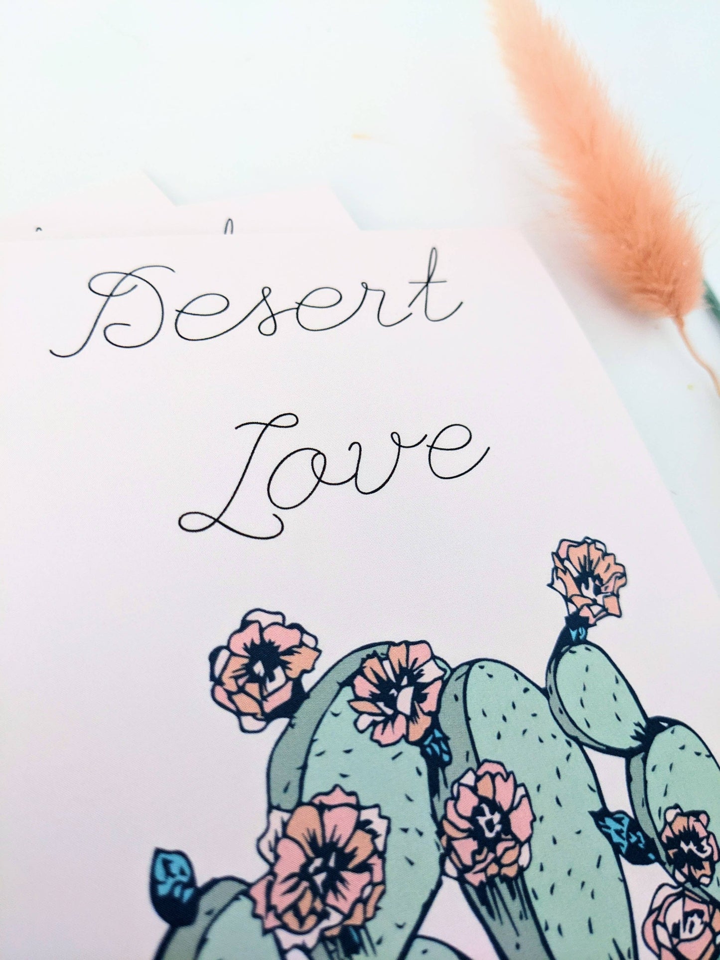 Desert Love Cactus Postcard