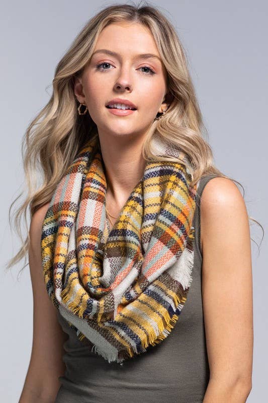 Classic Woven Plaid Infinity Scarf