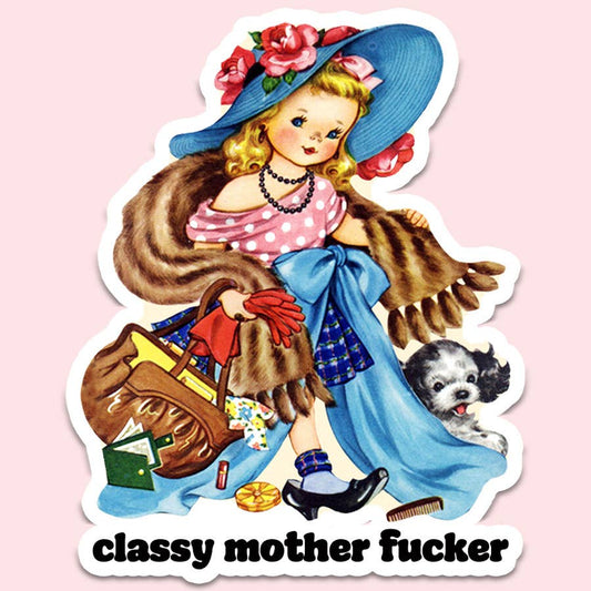 Classy Funny Sticker Decal, Vintage, Sticker Decal