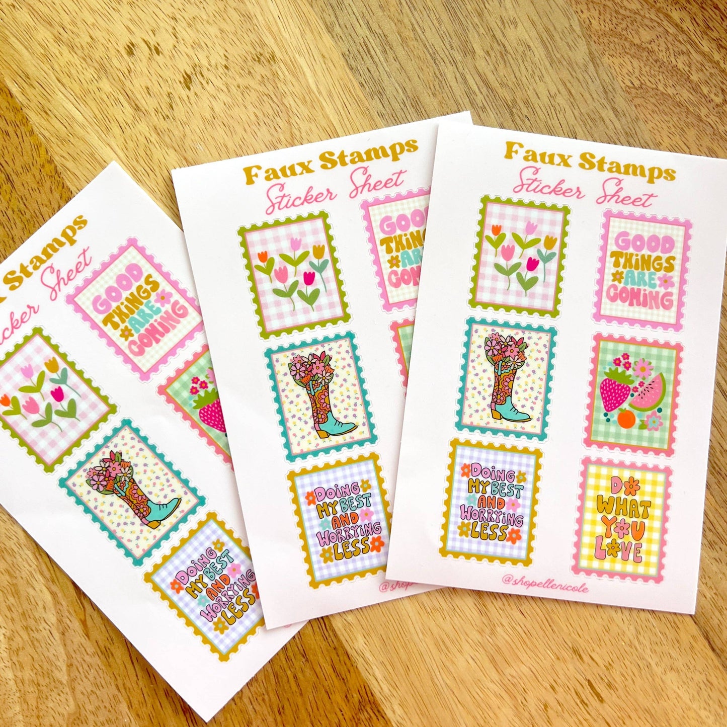 Faux Stamps Sticker Sheet