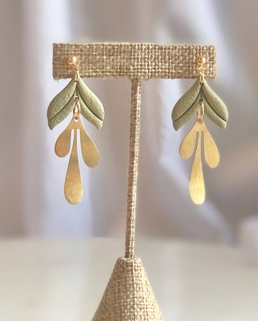 Rachel Dangles Mini Version Dangle Earrings/ Sage