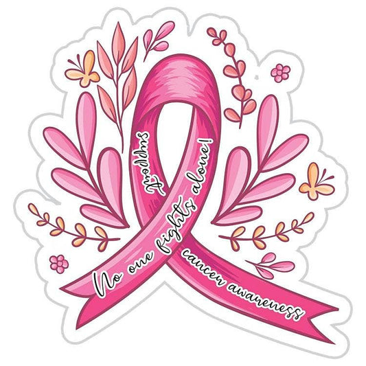 No One Fights Alone Cancer Awareness Sticker