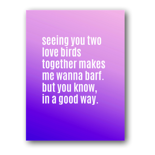 Love Birds Barf Card