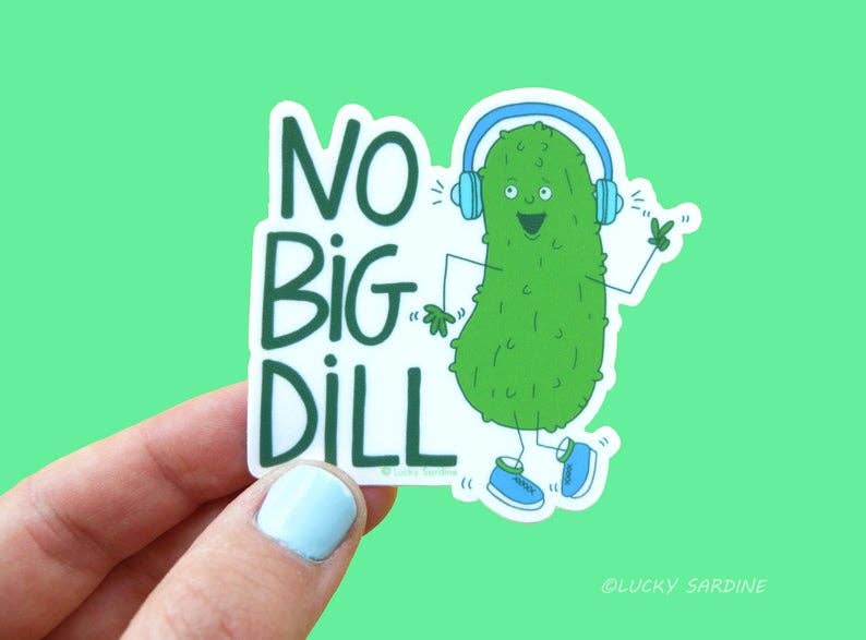 Pickle No Big Dill Vinyl Sticker