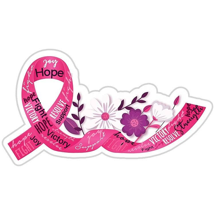 Pink Breast Cancer Awareness Ribbon Sticker
