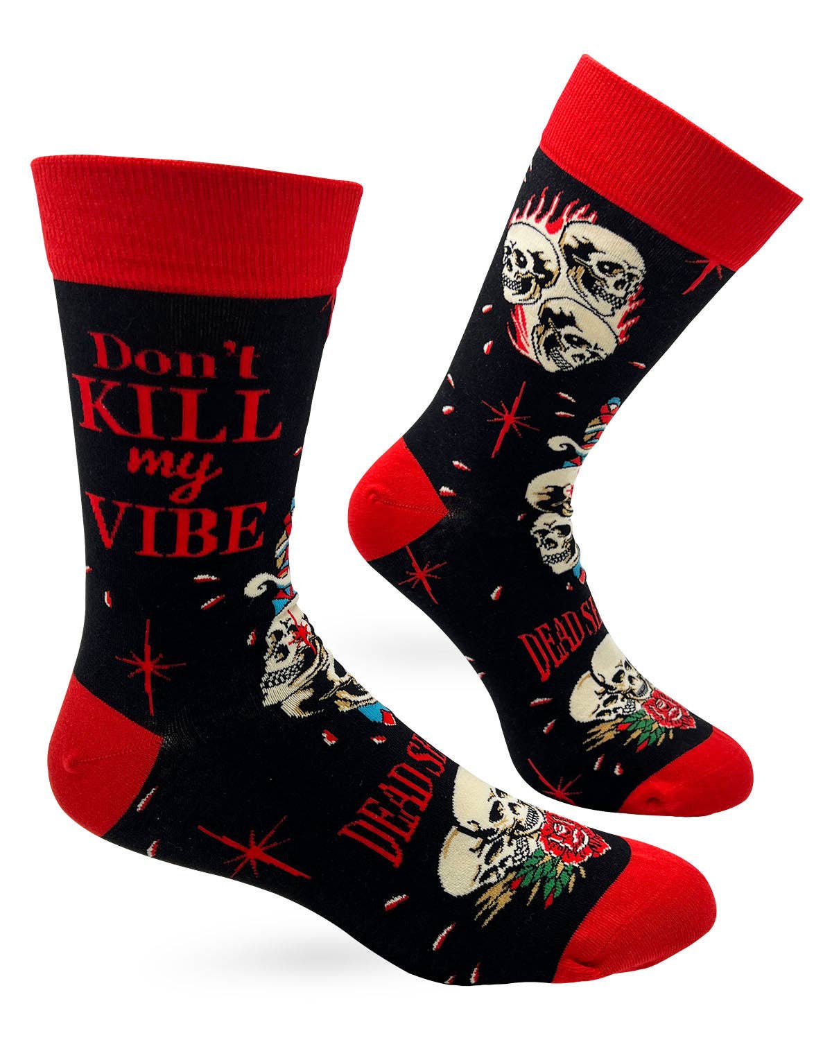 Don't Kill My Vibe Dead Serious Men's Novelty Crew Socks
