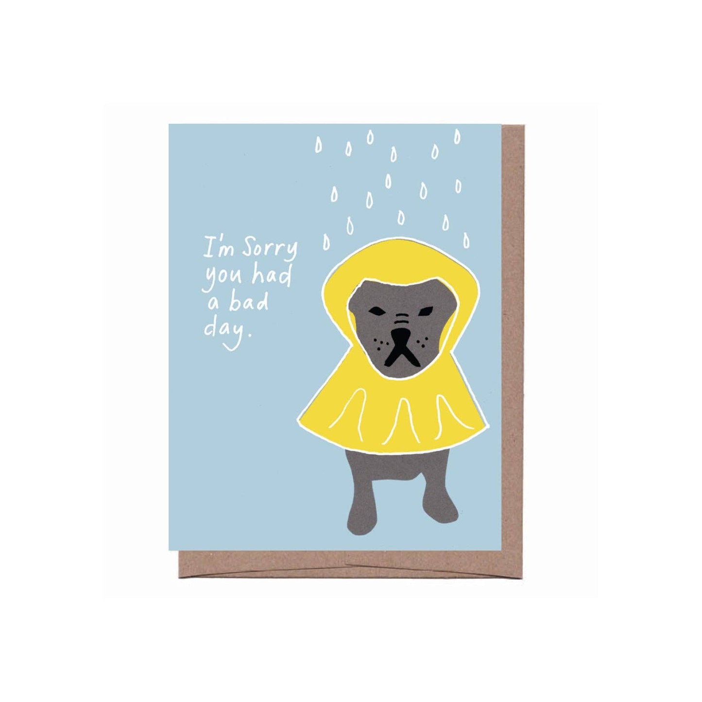 Dog Raincoat Sympathy Greeting Card
