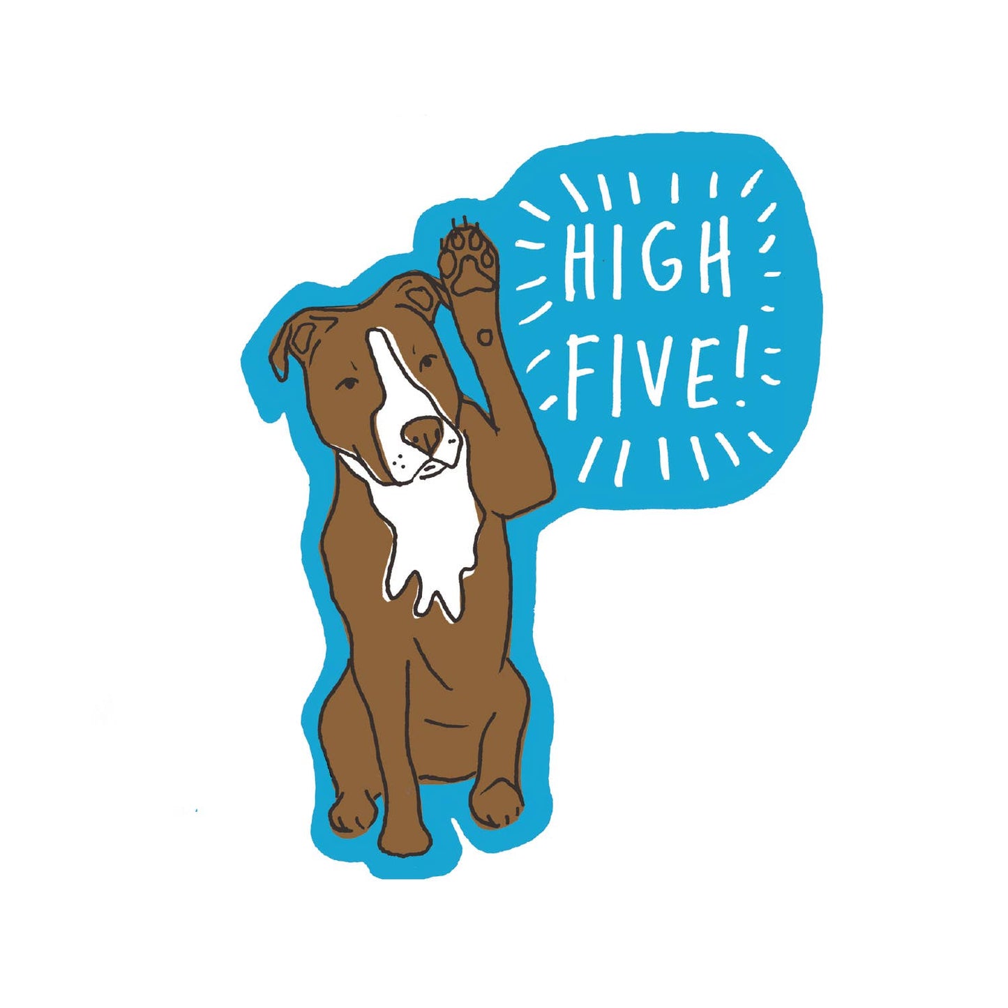 High Five Dog Sticker
