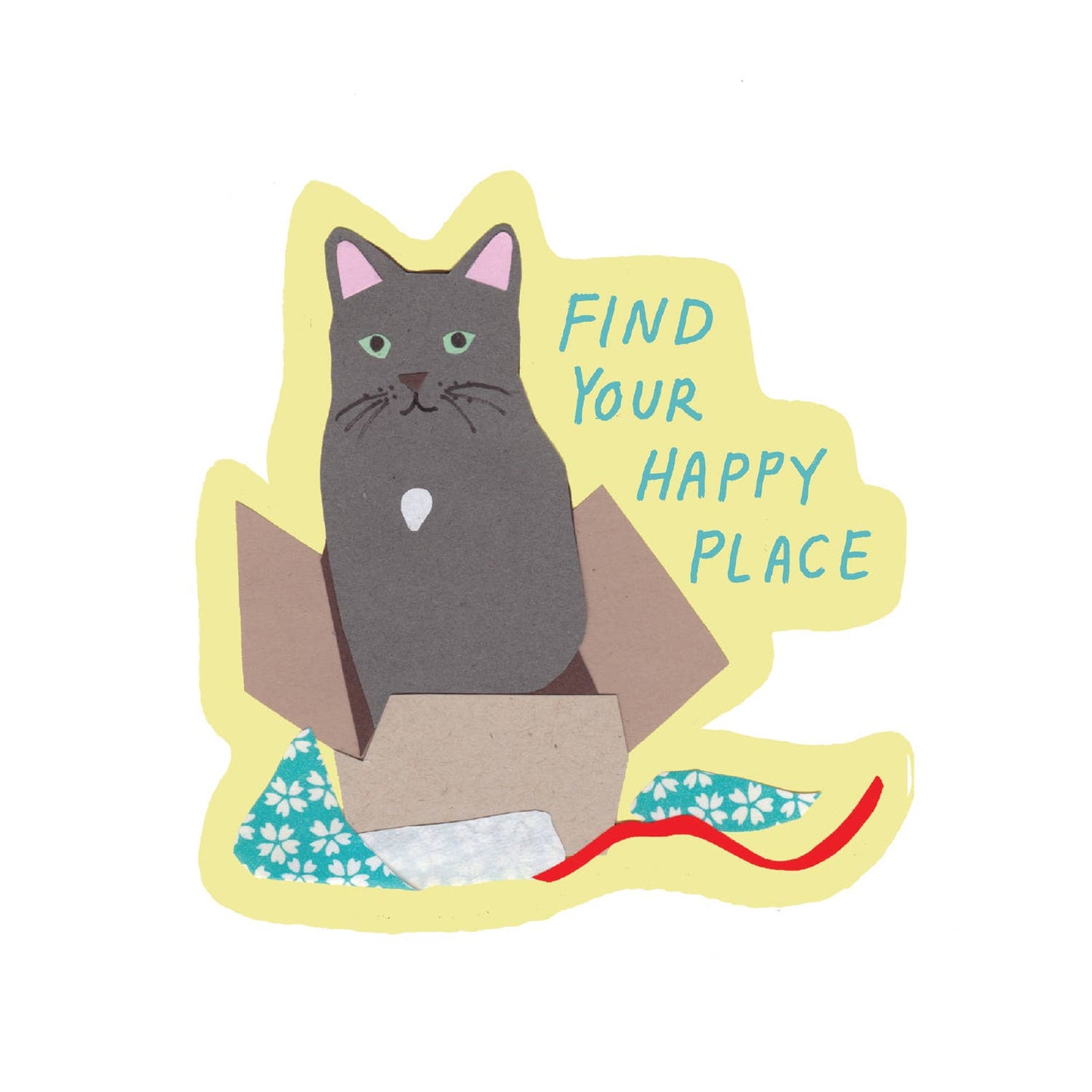 Happy Place Cat Sticker