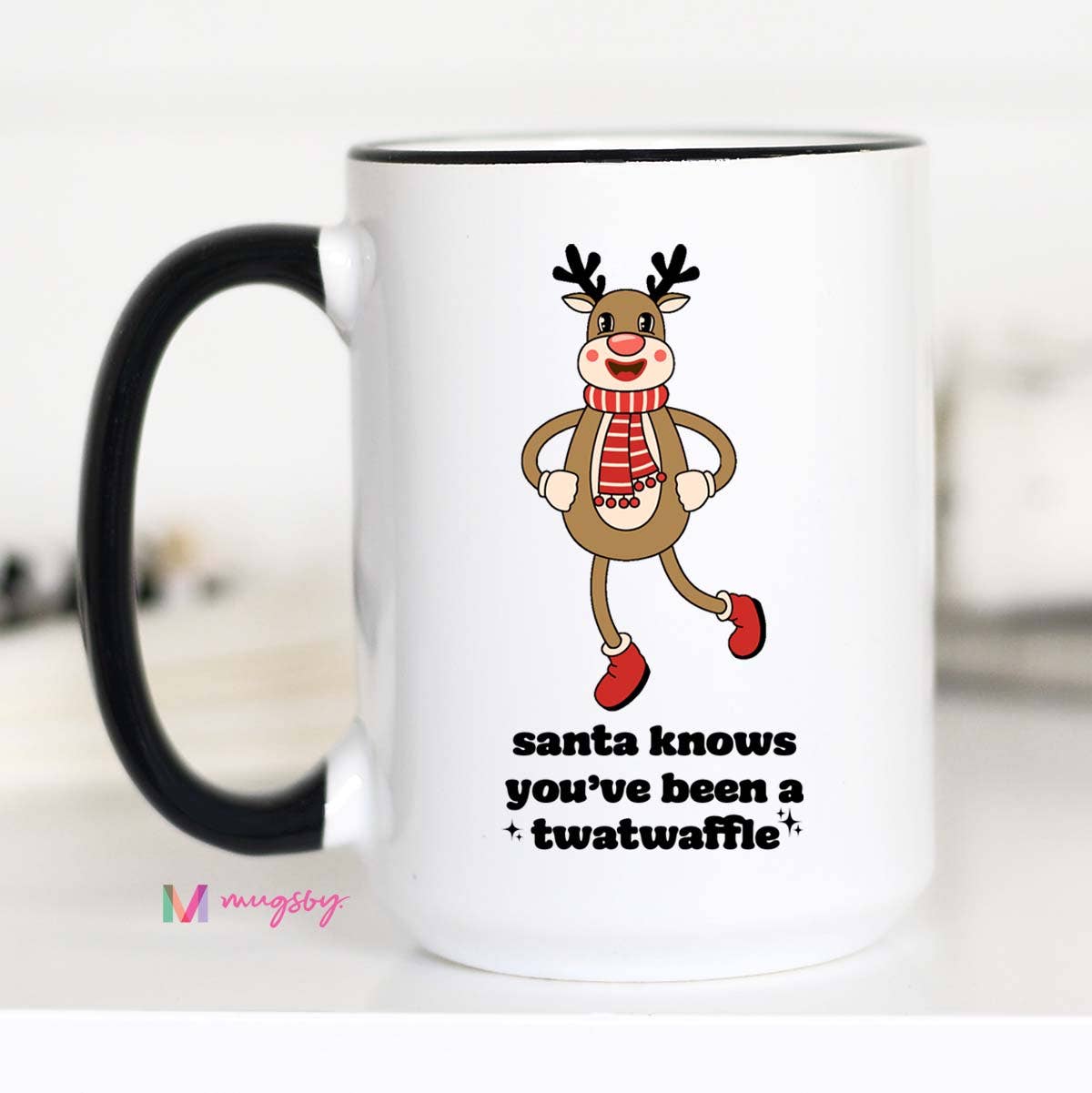 Santa Knows You've Been a Twatwaffle Reindeer Mug