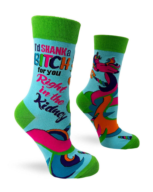 I'd Shank a Bitch for You Right in The Kidney Women's Crew Socks