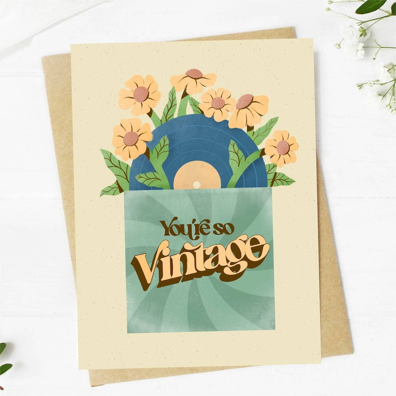 You're So Vintage Record Birthday Card
