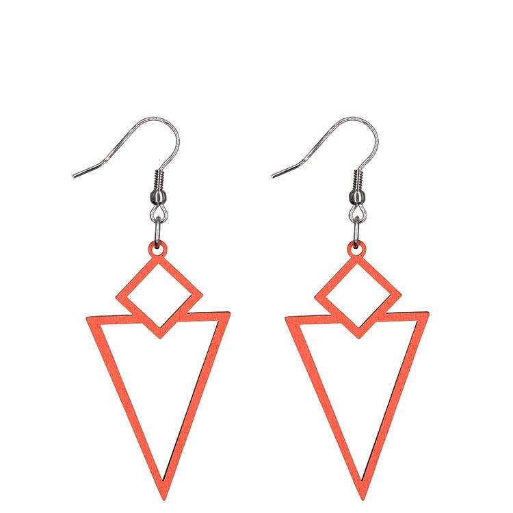 Diamond Triangle Art Deco Earrings