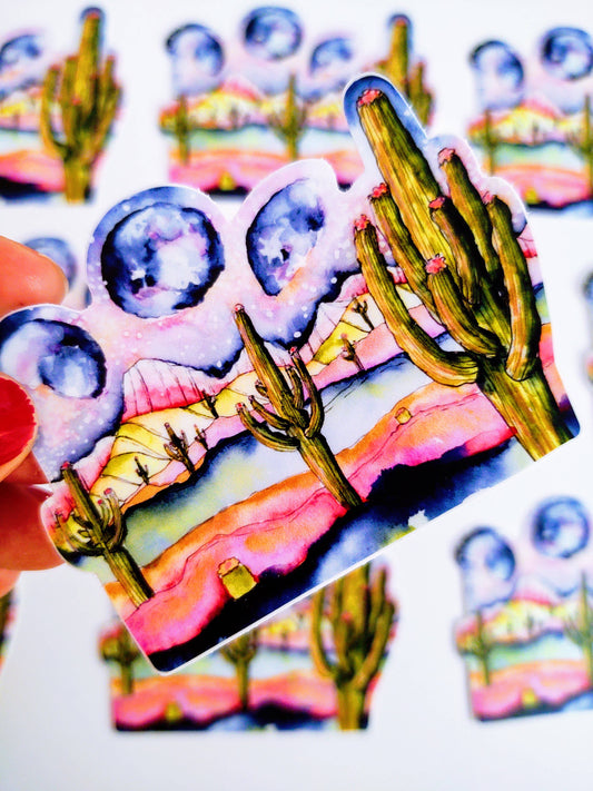 Saguaro Cactus Galaxy Sticker