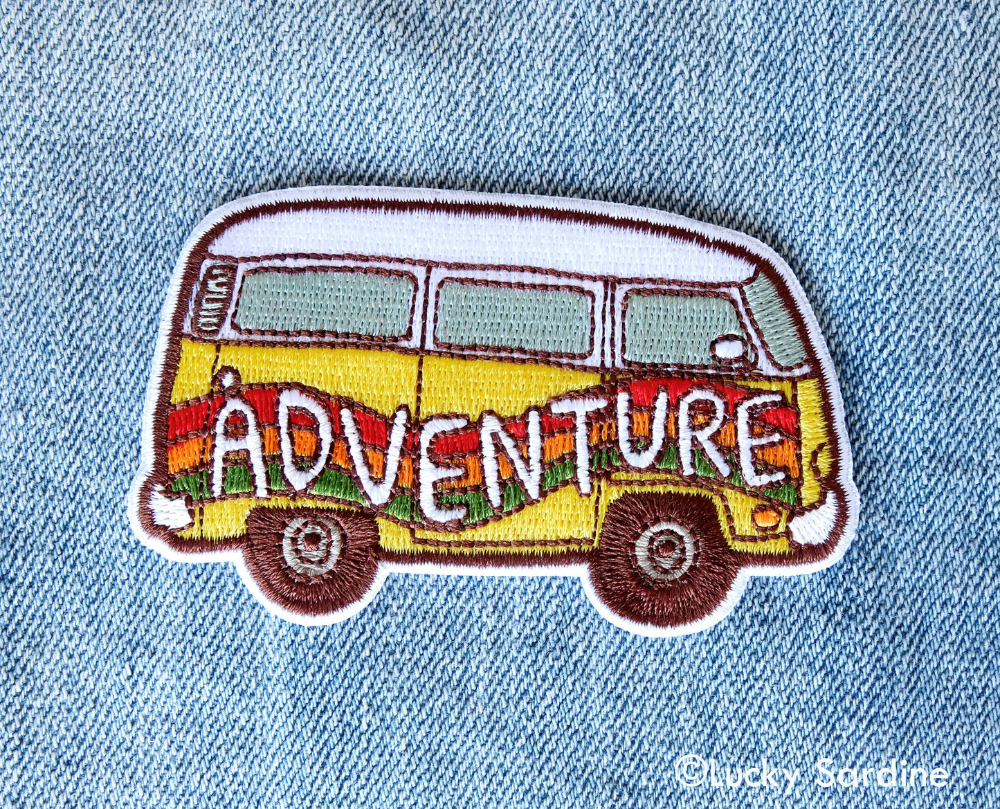 Rainbow Hippie Van, ADVENTURE Embroidered Patch