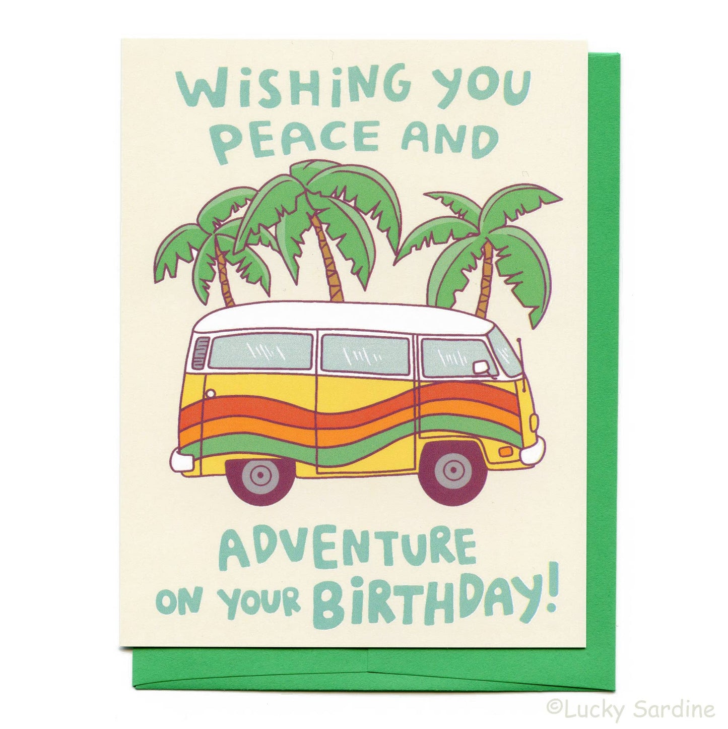 Hippie Van, Palm Tree Birthday, Adventure card! hi