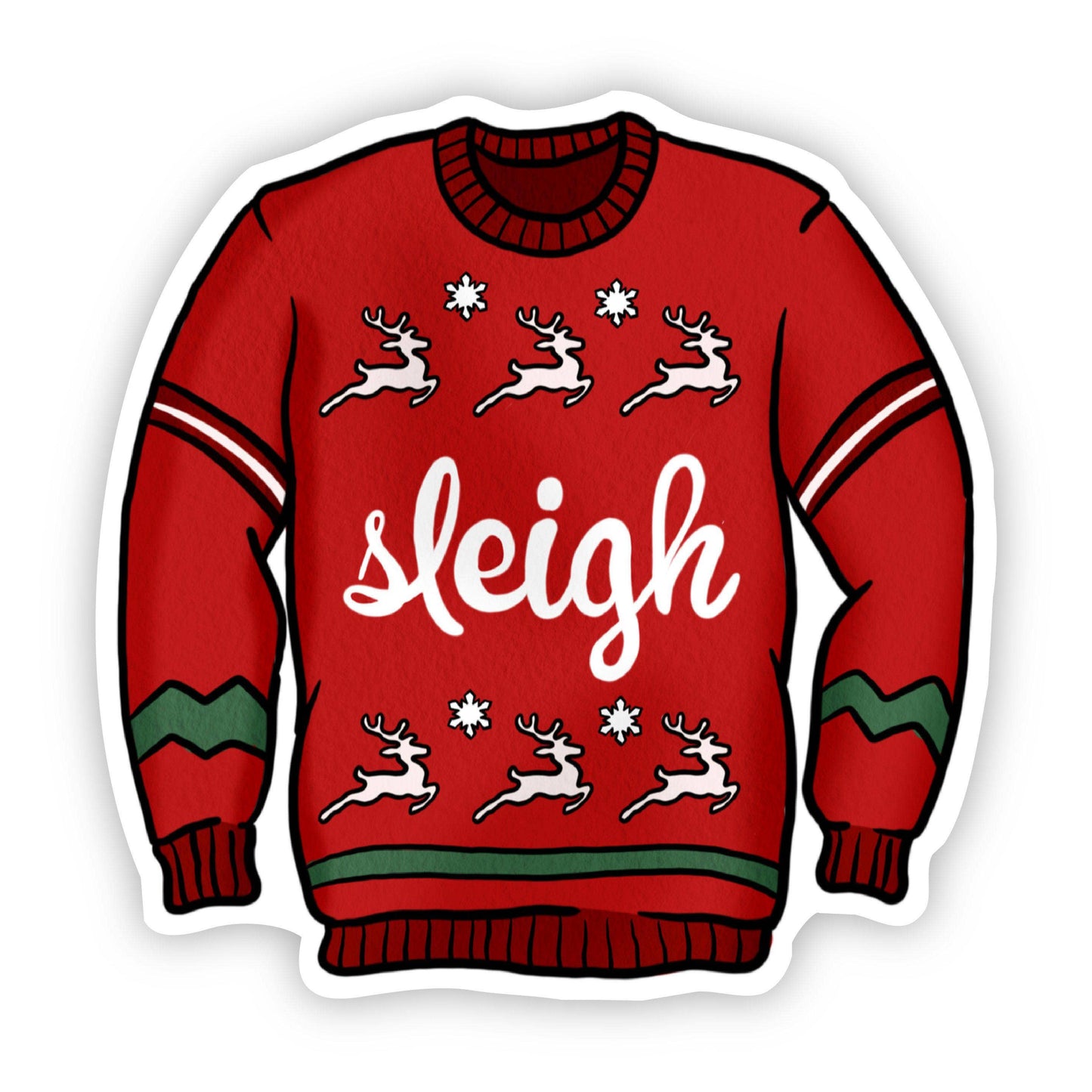 Sleigh Ugly Christmas Sweater Sticker