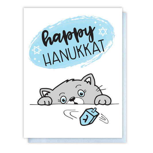 Happy Hanukkat Dreidel Hanukkah Letterpress Card