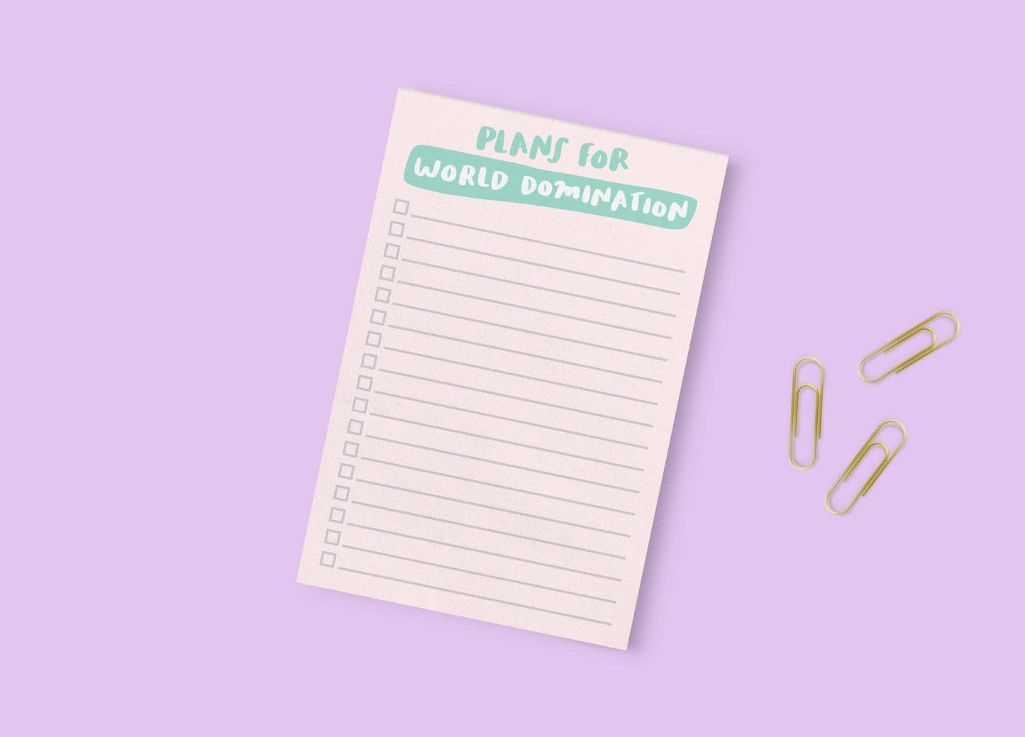 Plans for World Domination Notepad