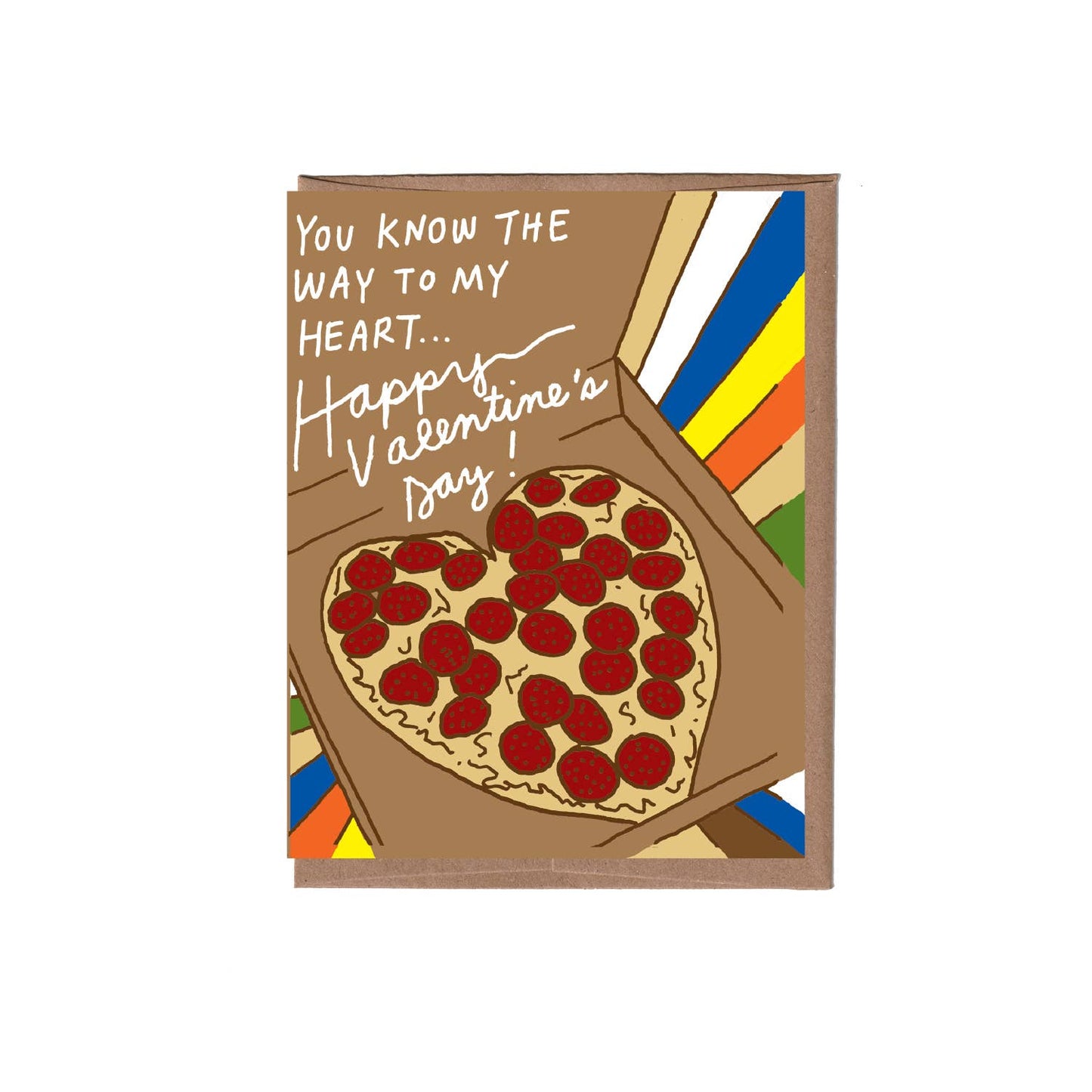 Scratch & Sniff Heart Pizza Valentine Greeting Card