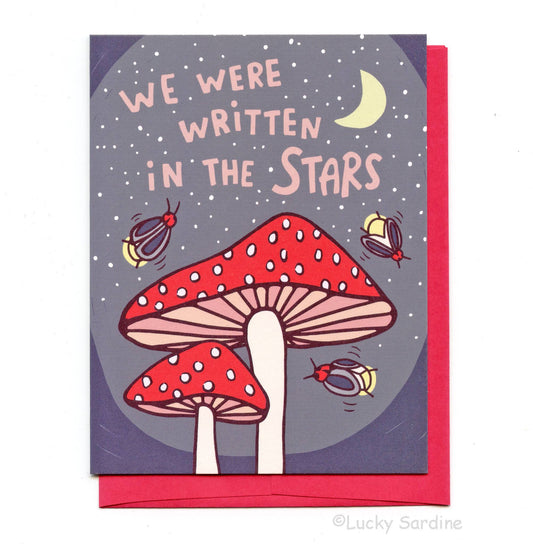 We Were Written in the Stars, Mushroom Firefly Greeting Card