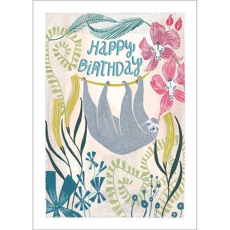 Birthday Sloth Greeting Card (6 Pack)
