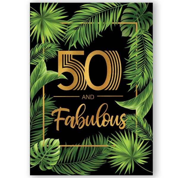 50 and Fabulous Palm Birthday Card