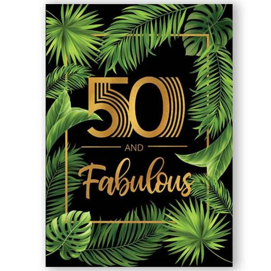 50 and Fabulous Palm Birthday Card