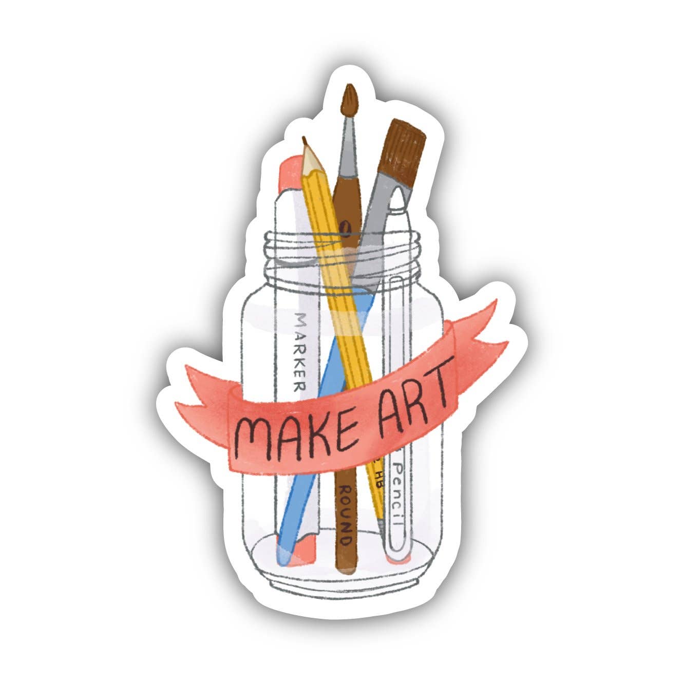 Make Art Mason Jar Art Supplies Sticker