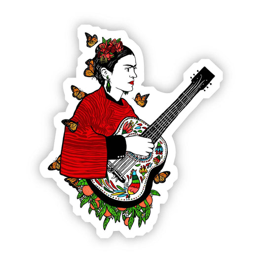 Frida Kahlo - Guitar and Butterfly Sticker