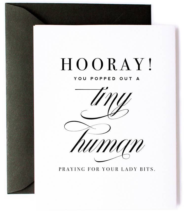 Tiny Human and Lady Bits New Baby Card