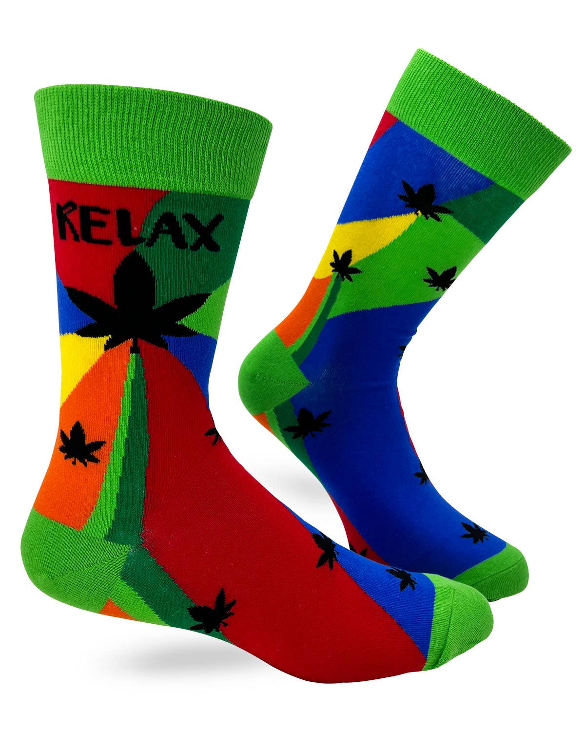 Relax Cannabis Leaves Men's Crew Socks